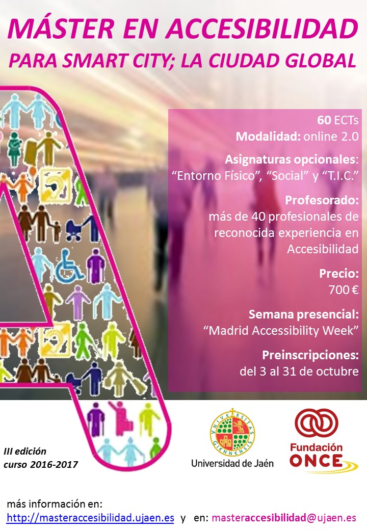 Tercera edición del Máster en Accesibilidad para Smart City; La ciudad global